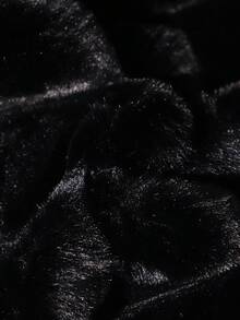 1pc Girls Soft Faux Fur Jacket, Elegant Long Sleeve Short Fitted Hooded Coat, Suitable For Autumn/Winter