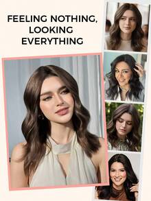 ZERO-NET 14英寸女士蓋頭,真人髮片,適用於頭髮稀疏的女性,波浪髮型