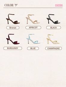 CUCCOO CHICEST 女士棕色沙丁鱼色露趾高跟凉鞋 - 銅色 - 查看 14