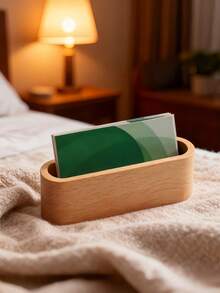 Wooden Desktop Business Card Holder, Creative Large Capacity Display & Storage, Front Desk Office Organizer