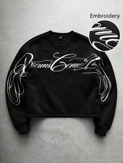  PAVTROS Manfinity Streetrush 男士街头风流行INS搭配款，男士街头风流行INS搭配款仿生3D刺绣户外卫衣，适合音乐节、夜店、男友/老公礼物、周年纪念礼物，短款套头卫衣，街头服饰，运动套装，保暖冬季，圣诞节卫衣，印花圆领卫衣，刺绣卫衣，短款印花卫衣