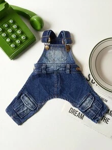 PETSIN 1 Bộ quần áo cho thú cưng, áo liền quần màu xanh mát mẻ, phù hợp làm trang phục thường ngày và thời trang cho chó. - Màu xanh lam - Xem 1