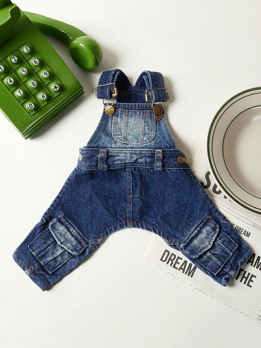 PETSIN 1 Bộ quần áo cho thú cưng, áo liền quần màu xanh mát mẻ, phù hợp làm trang phục thường ngày và thời trang cho chó. - Màu xanh lam - Xem 1