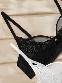 Charlaine 2pcs Women's Fashion Comfortable Sexy Lace Wireless Bra Set