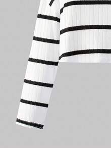 女士休闲宽松落肩圆领T恤搭配毛边罗纹抽绳阔腿裤两件套，适合日常出游 - 白色 - 查看 5