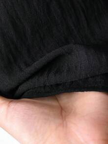Rusticease 2件套女士日常休闲腰带上衣和裤子套装 - 黑色 - 查看 6