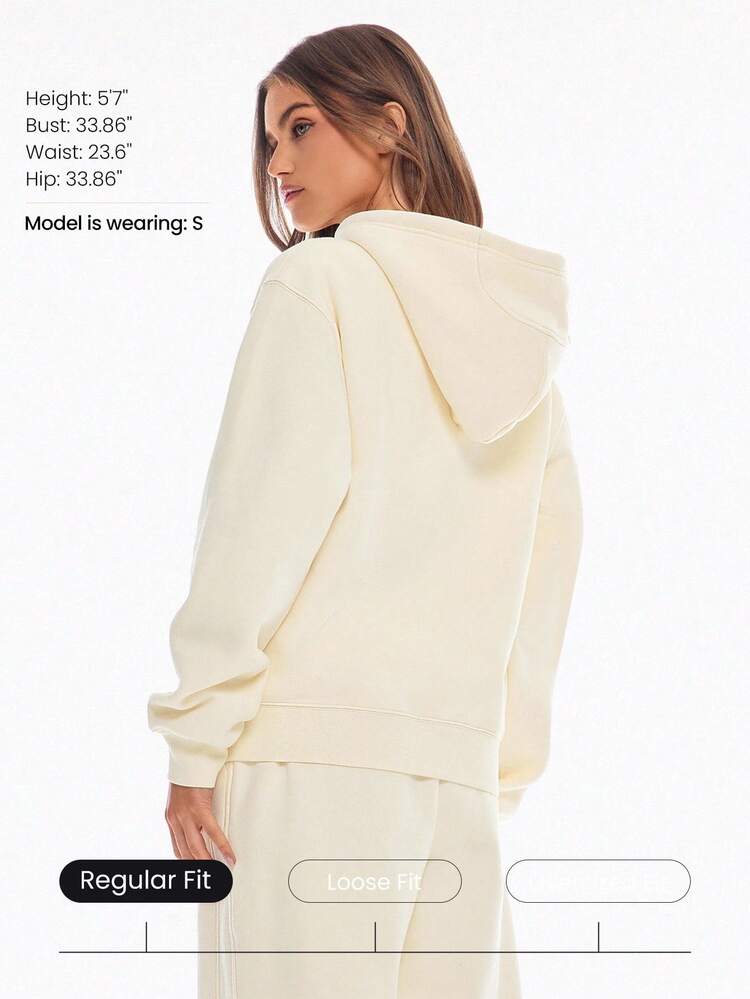 Everyday Fleece Regular Zippered Long-Sleeve Hoodie Sweatshirt Jacket With Pocket Daily Casual Fall Winter