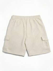 Manfinity Homme Men's Summer Casual Textured Drawstring Waist Shorts