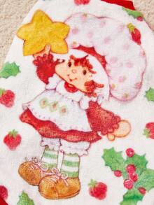 Strawberry Shortcake X SHEIN 1 Pc Cartoon Figure Graphic Pet Fleece Tank Top, Cat, Dog Tanks, Size XXS-XXXXL, Extra Small, Extra Large, Dog, Strawberry, Pastoral,Christmas,Christmas Decorations,Gift Ideas - Multicolor - View 4