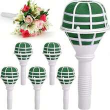 1/2/4/6pcs Plastic Flower Bouquet Holder, Modern Bridal Bouquet Handle Flower DIY Accessories - White - View 2