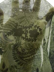 SHEIN ICON 女士夏季外出夏威夷波西米亚风佩斯利印花西部红色飘逸荷叶边细肩带花卉印花吊带娃娃装背心，时尚性感，适合夏季 - 綠色 - 查看 6