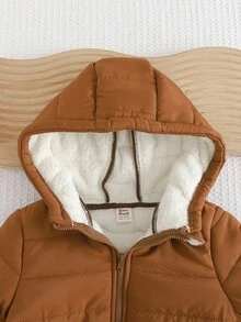 Cozy Pixies 女婴加厚连帽长袖外套 秋冬款 - 棕色 - 查看 4