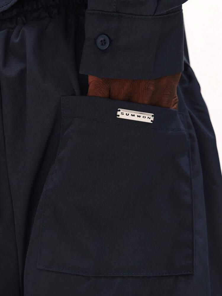 Nylon Button Down Shirt With Double Pockets And Skater Trouser