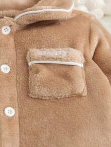 2件套婴幼儿男童休闲舒适法兰绒羊毛长袖上衣和裤子睡衣套装