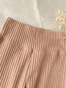 SHEIN 3件套女童简约优雅纯色长款汗衫 - 彩色 - 查看 4