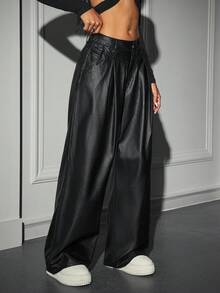 Jeanoix Women Fashion Casual Street Vintage Y2K Pants - Black - View 4