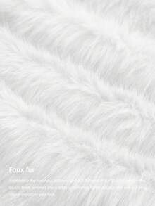 Attitoon 女式休闲开襟无袖人造毛皮夹克，适合秋冬季 - 白色 - 查看 6