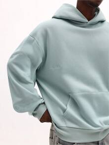 SUMWON Graffiti Print Pullover Hoodie Streetwear Aesthetic Hooded Sweatshirt Vintage Urban Design Winter Fashion Casual Wear - Green - View 6