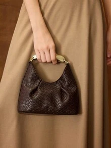 MOTF PREMIUM Borsa a mano in pelle sintetica plissettata