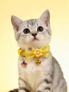 PETSIN 1 件宠物花蝴蝶结项圈猫项圈狗项圈宠物小蝴蝶结发夹可调节尺寸项圈宠物装饰配件宠物 - 彩色 - 查看 6