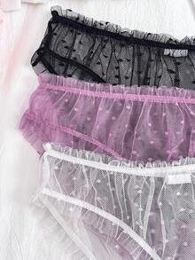 PetitDoll Bộ 3 quần lót lưới gợi cảm viền ren cho nữ, nhiều màu sắc - Nhiều màu - Xem 3