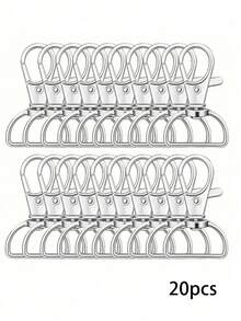 20 piezas Ganchos giratorios con anilla en D para llaveros, cordones y fabricación de bolsos, accesorios de ferretería DIY de aleación de zinc de 360° de rotación duradera - Multicolor - Ver 19