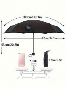 1 szt. Mini parasol kieszonkowy chroniący przed słońcem i deszczem, odporny na promieniowanie UV, składany i przenośny do szkoły, biura, gospodarstwa domowego, podróży, jako dodatek do przyborów szkolnych - Wielokolorowe - Zobacz 2