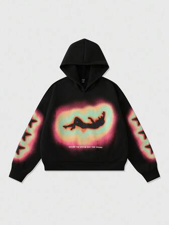 Street Life sweat-shirt à capuche imprimé graphique pour homme, coupe ample