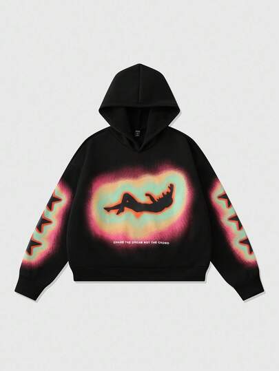 Street Life sweat-shirt à capuche imprimé graphique pour homme, coupe ample