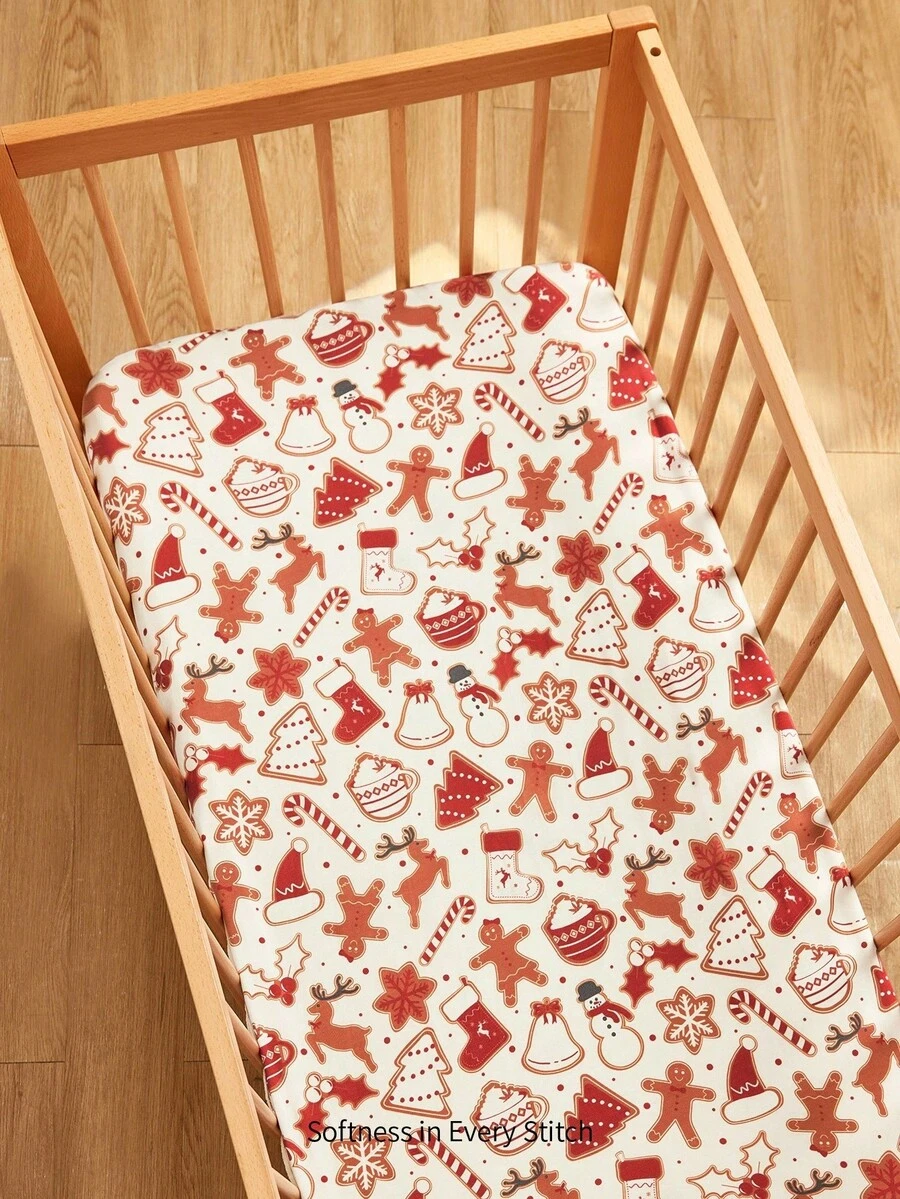 Cozy Pixies Nệm trẻ em họa tiết hoạt hình Giáng sinh 1 mảnh, ga trải giường thoải mái và mềm mại, sử dụng hàng ngày cho trẻ sơ sinh - Nhiều màu - Xem 1