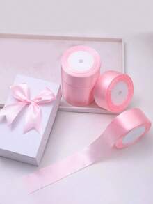 1 Gulungan Pita Satin Lebar 4cm, Ideal untuk Membuat Jepit Rambut DIY, Kerajinan Tangan, dan Dekorasi Kue. - Baby Pink - View 6