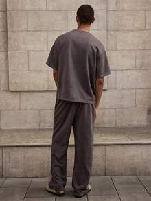 SWAVVY Men Casual T-Shirt And Pants Set With Ribbon Patchwork, Summer, Fall Clothes