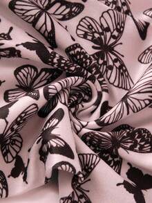 Genkimix Kids 4pcs Girls Butterfly & Floral Print Leggings Set, Minimalist Design, Black & Gray