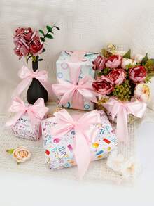 1 Gulungan Pita Satin Lebar 4cm, Ideal untuk Membuat Jepit Rambut DIY, Kerajinan Tangan, dan Dekorasi Kue. - Baby Pink - View 3