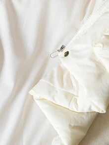 少女加厚连帽棉衣，仿毛领，口袋，拉链开合，秋冬 - 杏色 - 查看 9