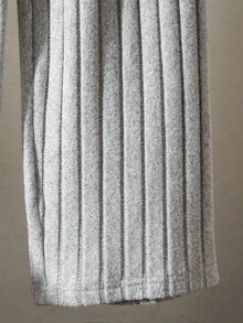 青少年女孩时尚休闲百搭修身罗纹吊带背心连体裤 - 灰色 - 查看 7