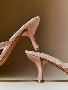 SHUZIA Women's Glamorous Thong Mid Heel Sandals - Beige - View 5