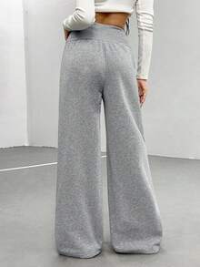 Sparklyn 2pcs Set Teenager (Girls) Casual Sweatpants, Fashionable Minimalist Drawstring Loose Wide Leg Sweatpants, Suitable To Match Sweatshirt, T-Shirt, Shirt, Jacket Fall Winter - Multicolor - View 3