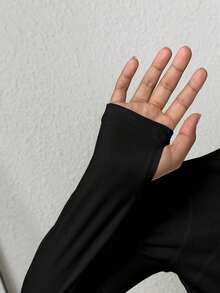 Sparklyn Tween Girl Zip Up Thumb Holes Active Jacket Workout Black Jogging Exercise Horse Riding Work Out - Black - View 6