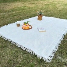 1pc Ins Style Picnic Blanket, Beach Blanket, Soft Foldable Outdoor Mat, Spring Summer Great For Camping & Party On Grass,Camping Picnic Cloth, Bohemian Carpet,Suitable For Outdoor And Home Use,Outdoor Picnic, Windproof Cloak, Table Cloth, Outdoor Decoration, Girlfriend Gift - Multicolor - View 7