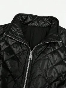 Rometta Plus Size Women Thick Padded Diamond Plaid Padded Coat, Versatile Waist Cinched, Winter