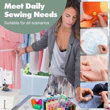 1pc Portable Sewing Kit, Home Sewing Tool Set With Thread Box, Needles, Sewing Accessories (Random Color) - Black - View 2