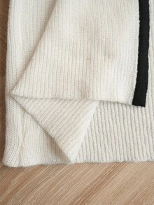 Elenzga Plus Size Women Elegant Design Lantern Sleeve Knitted Cardigan - White - View 5