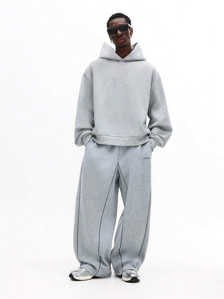 Loose Fit Sweatpants With Contrast Stitching And Elastic Cuffs