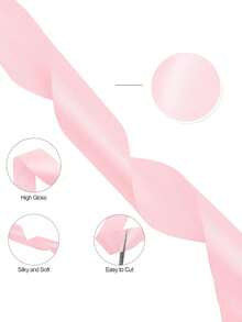 1 Gulungan Pita Satin Lebar 4cm, Ideal untuk Membuat Jepit Rambut DIY, Kerajinan Tangan, dan Dekorasi Kue. - Baby Pink - View 5