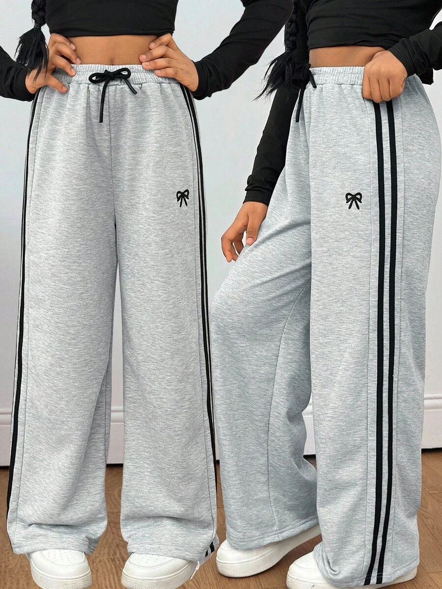 SHEIN Sparklyn Girls' Casual All-Match Versatile Sports Commuting School Back-To-School Daily Home Loose Sweatpants Fall Winter