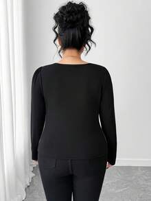 Elenzga Plus Size Women Elegant Top - Multicolor - View 2
