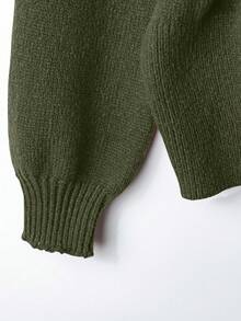 GlowEve Women's Autumn/Winter Minimalist Elegant Criss-Cross Wrap Asymmetric Hem Cardigan - Olive Green - View 6