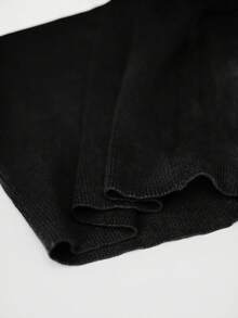 SHEIN 女式常规版型立领长袖针织毛衣 - 黑色 - 查看 8