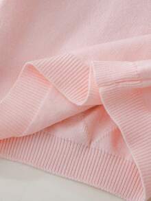 Souflis Souflis Young Girl Casual And Cute Pink Knitted Short Long-Sleeved Sweater With Bow And Knitted Skirt, Soft And Comfortable, Suitable For Daily Occasions, Suitable For Suitable For Traveling, Suitable For Vacation, Suitable For Home Scenes, Suitable For Nursery Scenes, Suitable For Children To Play. Wear Spring, Autumn And Winter Clothing, Festival Girls Outfit Sets - Pink - View 14